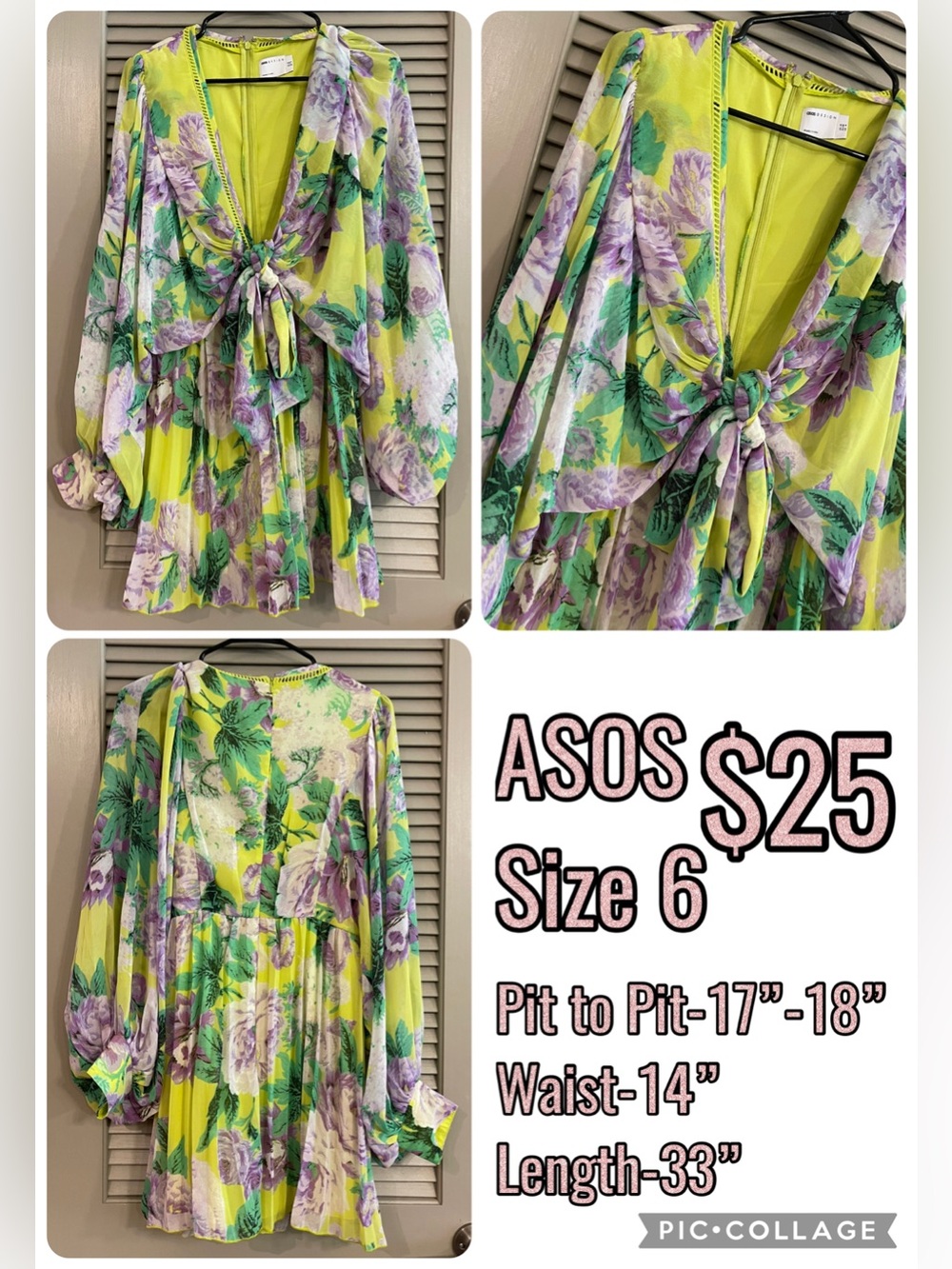ASOS Floral Romper in Yellow & Lavender